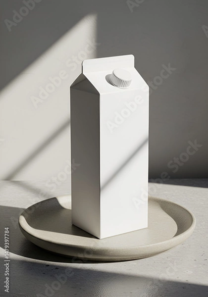Obraz Blank carton of milk, studio shot