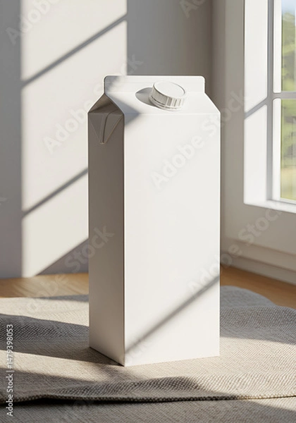 Obraz Blank carton of milk, sunlight
