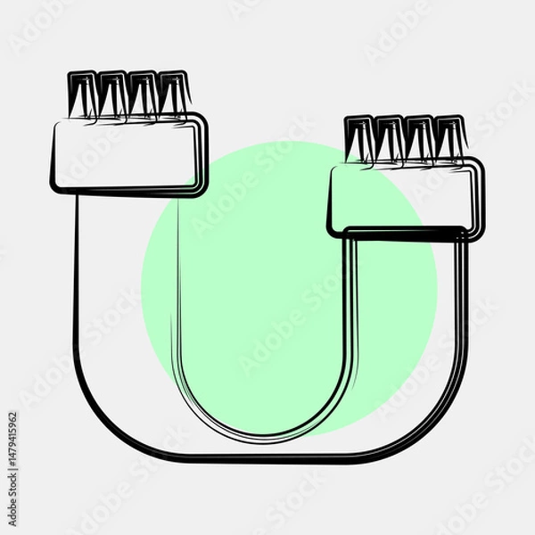 Fototapeta Icon sata. Computer components elements. Icon in color spot style.