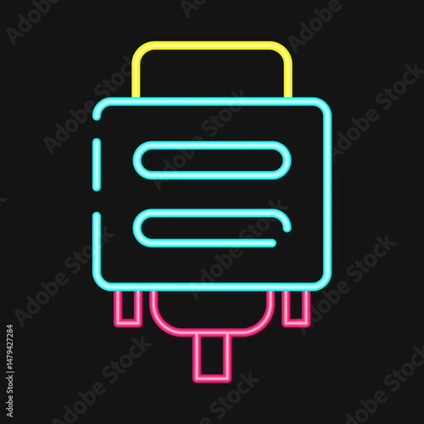Fototapeta Icon vga. Computer components elements. Icon in neon style.