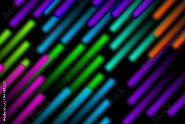 Obraz Vibrant Multicolor Neon Diagonal Light Streaks Background