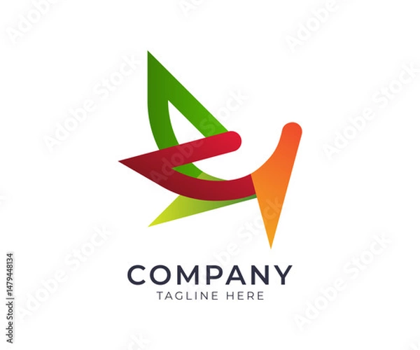 Obraz Abstract Colorful Geometric Logo Design 