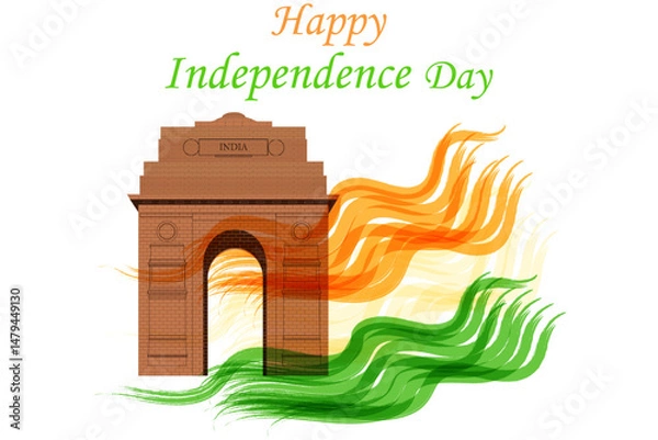 Fototapeta Background of 78th Independence day of India. India Gate – Symbol of Sacrifice and Sovereignty". Freedom independence day of india. Patriotic background.