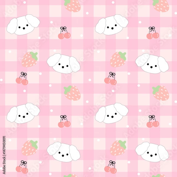 Fototapeta seamless pattern with funny puppy
