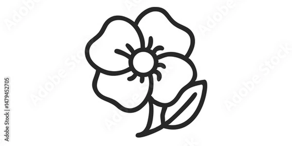 Fototapeta Poppy Flower Illustration, Vibrant Floral Art, Red Poppy Bloom Design