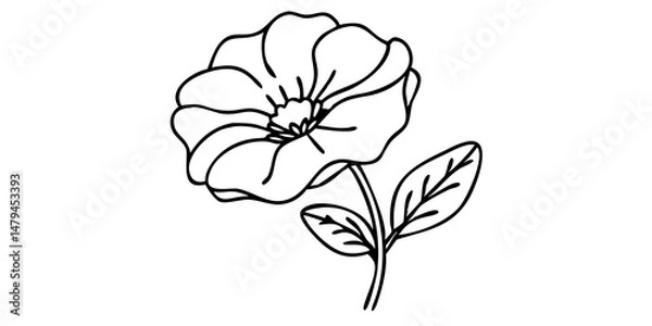 Fototapeta Poppy Flower Illustration, Vibrant Floral Art, Red Poppy Bloom Design