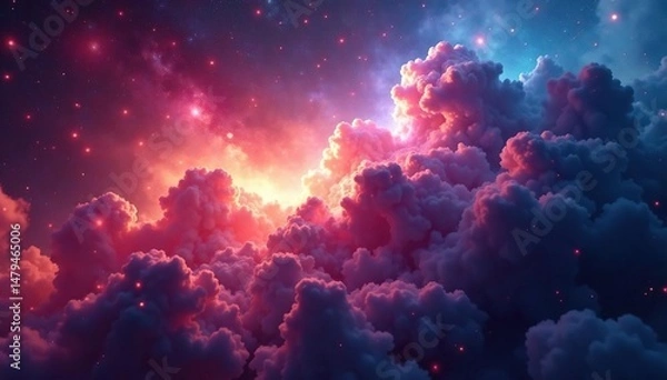 Obraz Stunning cosmic cloud of gas and dust, vibrant colors swirling in space , gas, reflection nebula