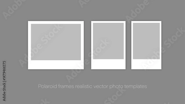 Fototapeta Vector polaroid frames realistic photo templates with shadows