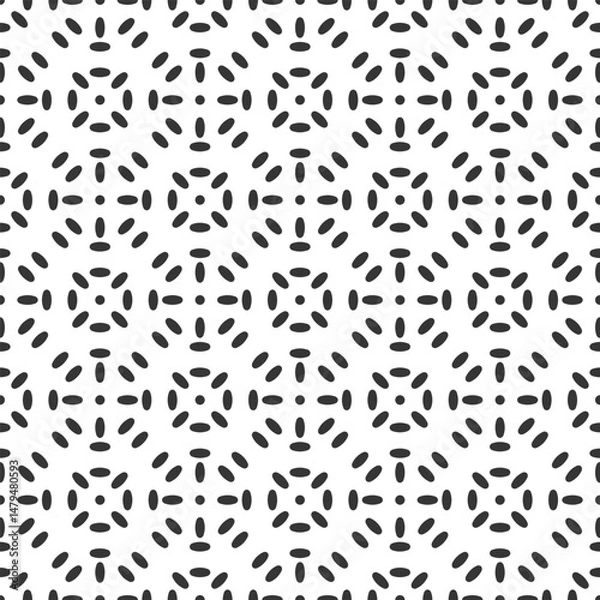 Obraz Abstract minimalistic pattern from black circles. Modern linear element of style and graphic geometric figure.