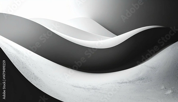 Obraz Abstract undulating forms in shades of gray create a soothing, modern aesthetic