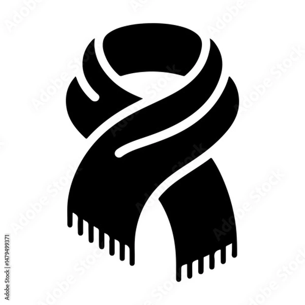 Fototapeta 6.	This Clean Pictogram Vector Of A Scarf Blends Simplicity With Fashion, Making It Ideal For Seasonal Or Clothing-Related Visuals.