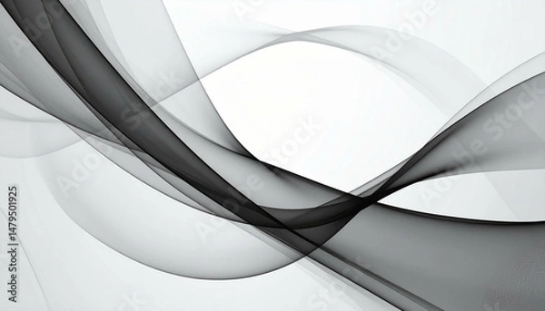Obraz Abstract waves intertwine, ethereal and monochrome, creating a dynamic, flowing composition