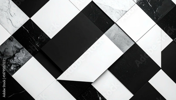 Obraz Tiled pattern. Alternating dark stone and light squares in staggered geometric layout