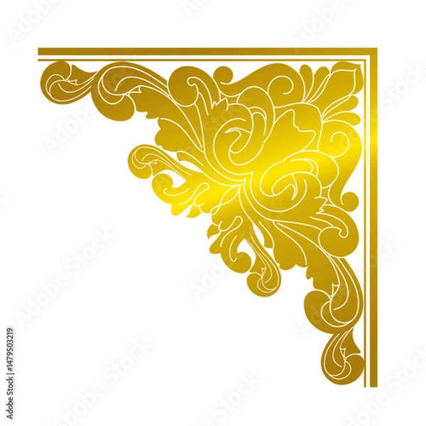 Obraz gold corner decorative ...