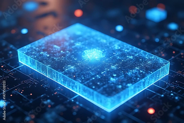 Fototapeta Exploring digital innovation in technology landscapes virtual reality data visualization futuristic