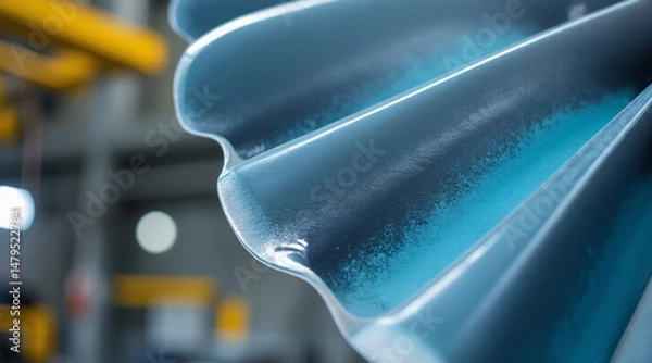 Fototapeta Close-up View of Modern Industrial Component in Workshop Setting with Soft Lighting
