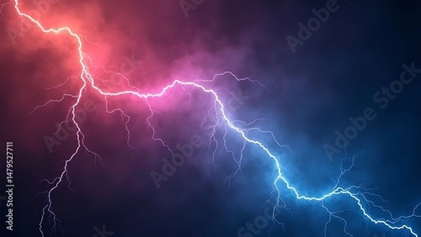 Fototapeta colorful lightning in the night sky