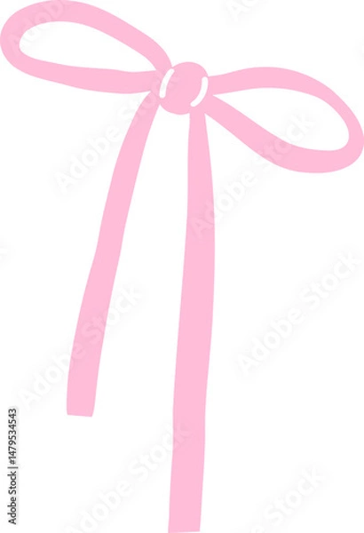 Fototapeta Pink Ribbon Bow Vector Illustration