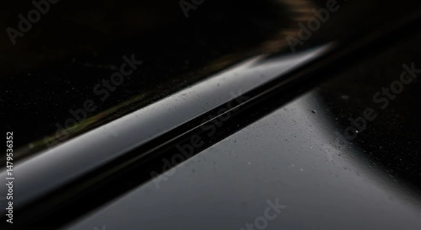 Fototapeta Black Car Paint Surface Reflection