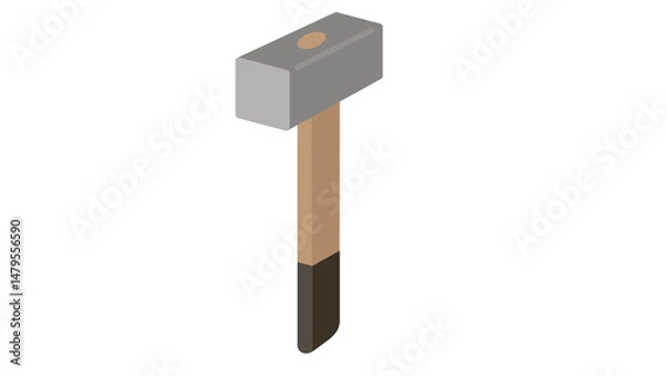 Fototapeta Powerful sledgehammer ready to strike a mighty blow perfect for construction projects