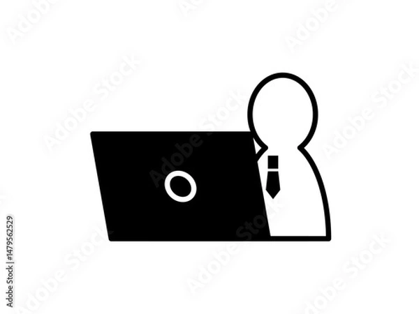 Obraz ノートパソコン操作中の人物アイコン