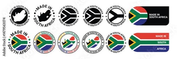 Obraz set of 20 label design templates made in south africa	