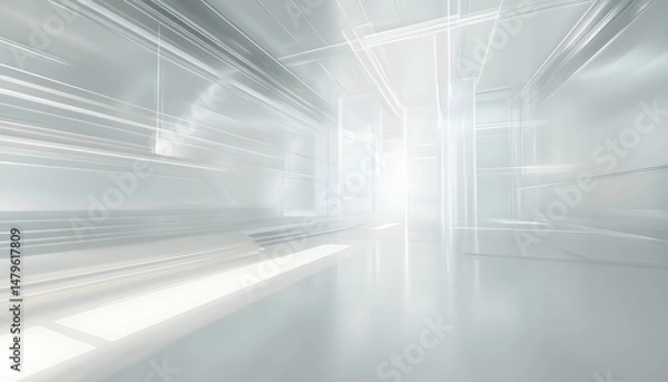 Obraz Modern, spacious interior design of a futuristic hall.