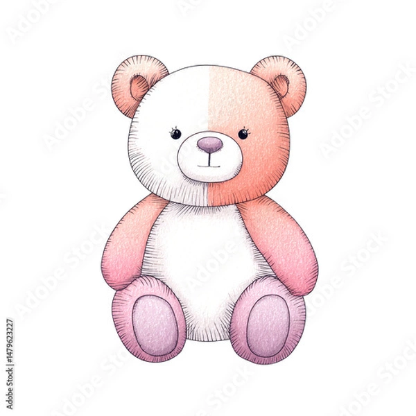 Obraz teddy bear with pink ribbon