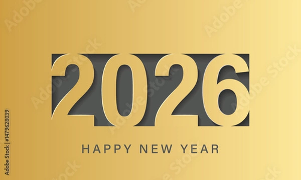 Fototapeta Happy new year 2026. Vector background. Brochure or calendar cover design template.