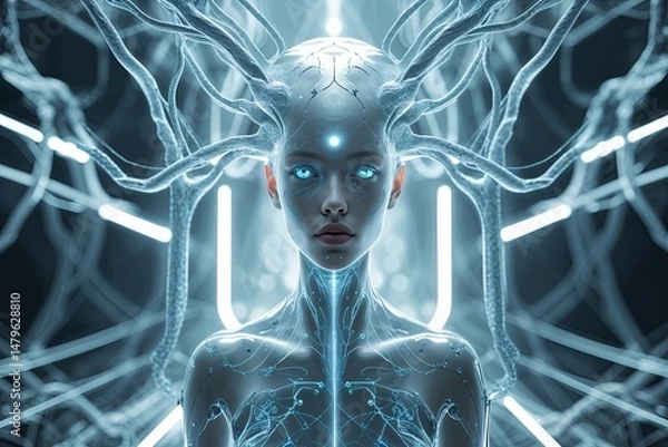Fototapeta Ethereal Matrix Organism Design: Surreal and Abstract Technology Concept
