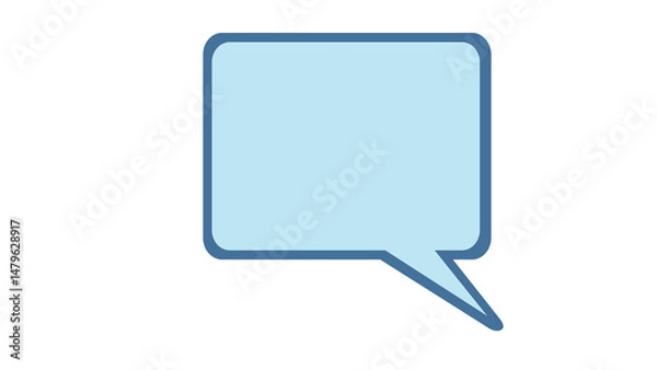 Obraz Blue speech bubble graphic element perfect for communication design projects add your text now