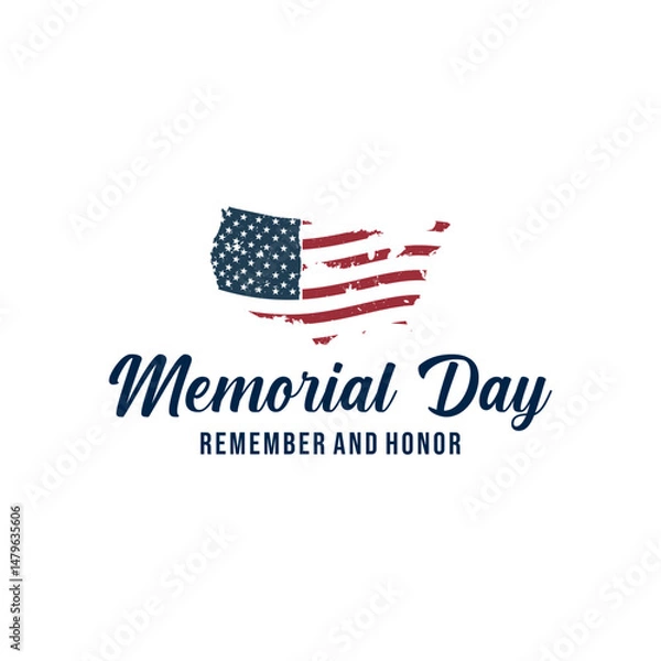 Obraz Memorial Day, Remember and Honor Vector Illustration