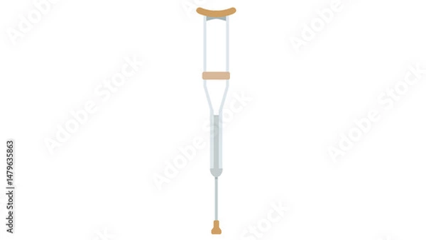Obraz Essential medical support crutch illustration perfect for healthcare designs showing strength and recovery