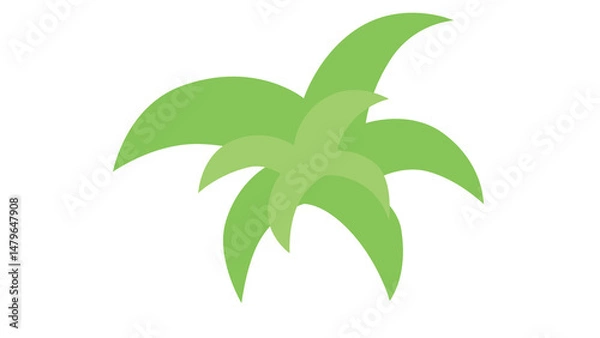 Fototapeta Lush vibrant palm tree graphic perfect for summer designs tropical vibes guaranteed