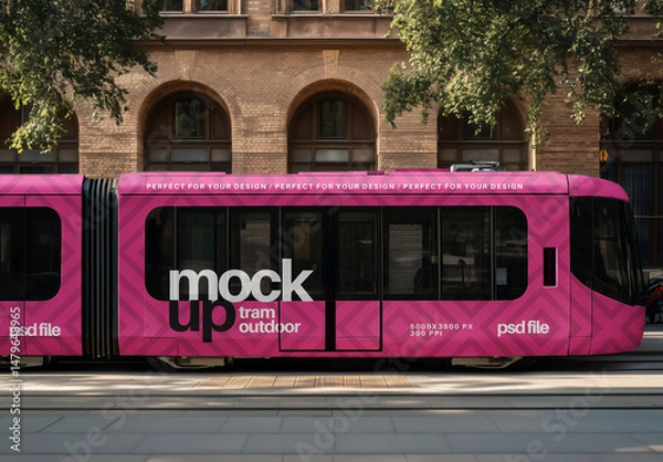 Obraz City Tram Mockup
