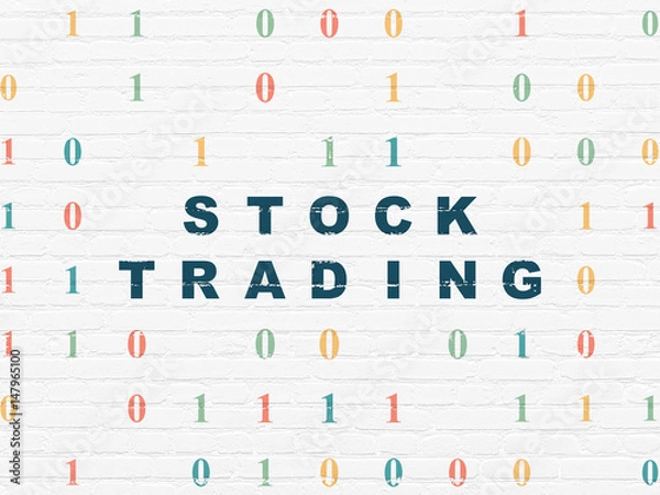 Fototapeta Business concept: Stock Trading on wall background