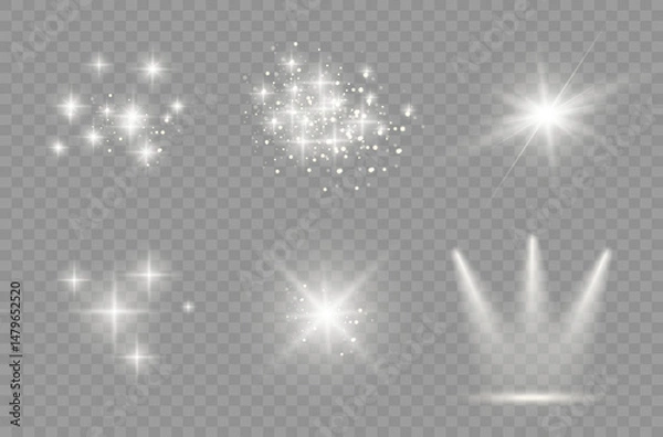 Obraz Lens flare with golden spark and camera glow effect magic radial light sparkle aura flash speed heat ray rainbow white sky black background vector power line illustration

