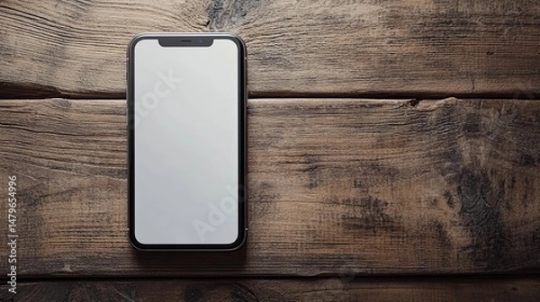 Fototapeta Smartphone mockup with a blank white screen, ideal for an infographic.