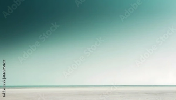 Fototapeta A tranquil seascape with soft, blended hues of teal and beige.