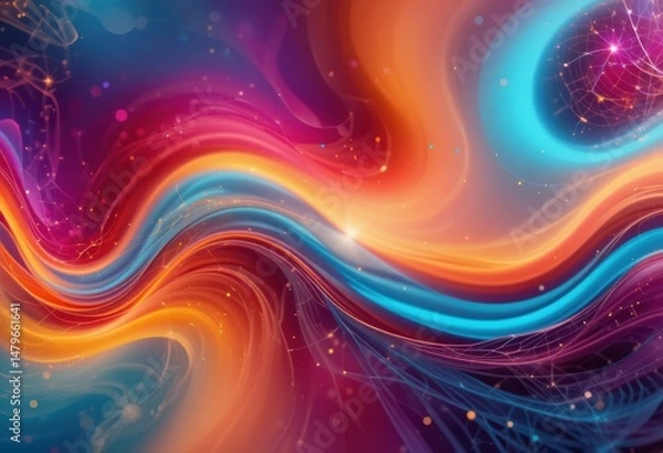 Fototapeta Abstract Colorful Swirls: A Vibrant Symphony of Hues and Light