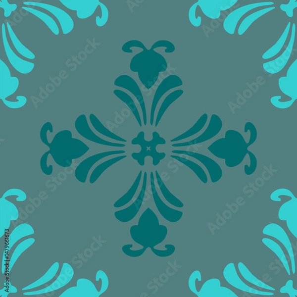 Obraz Harmony blooms in shades of nature, traditional, pattern design for carpet, print, wrap, decorative, illustration, Fabric, Wallpaper, Ceramics 

