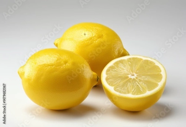 Fototapeta There are three lemons cut in half and one in half