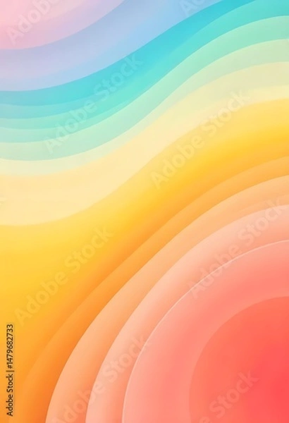 Fototapeta Bright colorful waves of rainbow light create an abstract vector design with a vibrant, energetic pattern