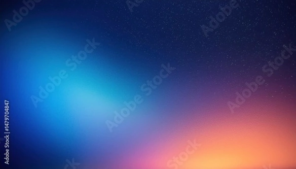 Fototapeta Blurred Blue Gradient Background with Noise Grain Texture