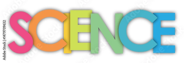 Fototapeta SCIENCE colourful typography banner on transparent background