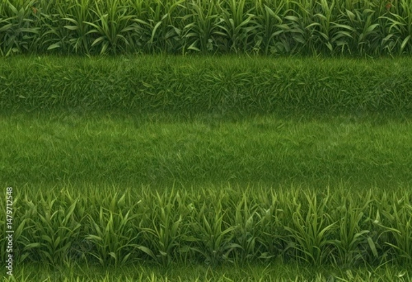 Fototapeta Realistic vector grass border, seamless repeat pattern  Perfect for nature themes ,  plants,  green