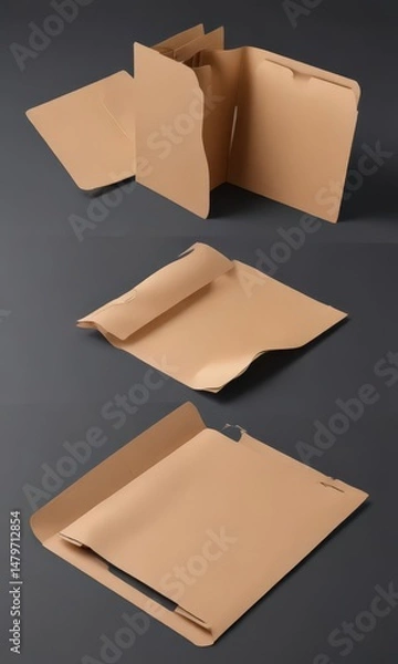 Fototapeta Customizable folder die cut vector mockup for branding ,  svg file,  design,  catalog design