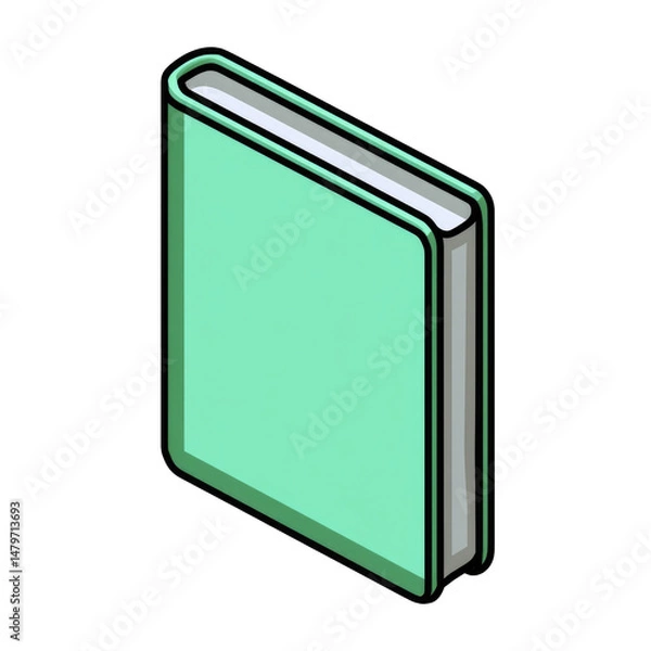 Obraz book icon, simple line art, flat design, white background, no shadow, 2D style