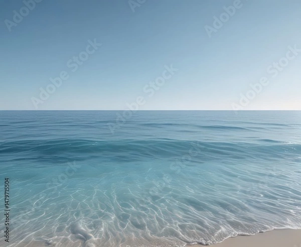 Fototapeta Soft, dreamy light blue gradient, reminiscent of a calm, clear ocean , ripple, calm, background