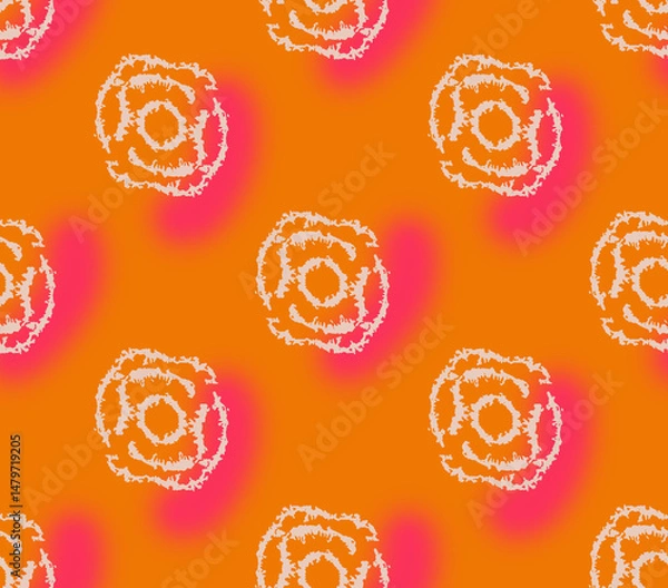 Fototapeta All Over Flower Design Seamless Pattern With Some Texture Digital Print Textile